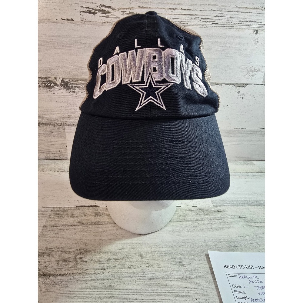 Dallas Cowboys NFL Team Apparel Trucker Hat Navy Blue Tan Snapback Mesh Cap OSFA